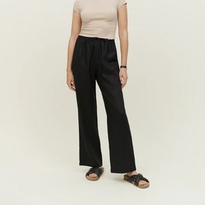 reformation olina linen pants in black